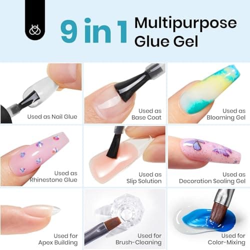 Beetles Gel Nail Kit Almond-500Pcs Gel Nails Tip Easy Extension Set Short Almond Shape 9 In 1 Nail Glue Extension Set Uv Led Lamp Acrylic False Tips Kit DIY Nails Art Gifts for Wom thumbnail 5