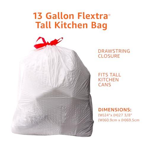 Amazon Basics Flextra Strength Tall Kitchen Drawstring Trash Bags, Fresh Scent, Tear Resistant, 13 Gallon, 120 Count thumbnail 3