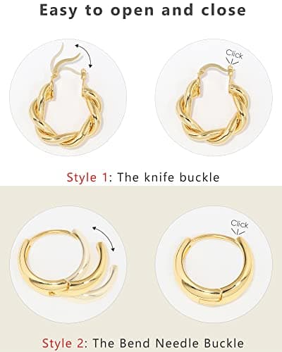 Set de Aretes de Argolla Adoyi Bañados en Oro 14K - 9 Pares Variados