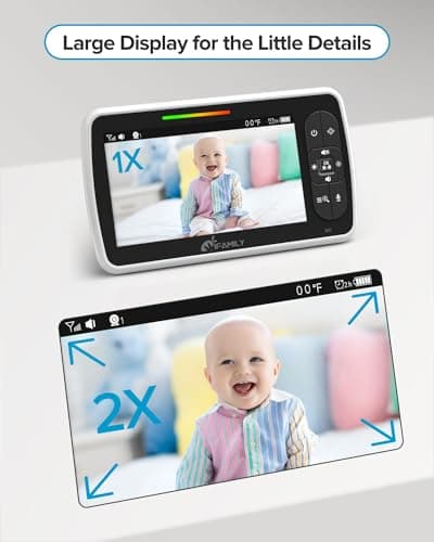 Monitor para Bebés iFamily: Pantalla 5", 30 Horas de Batería, Giro y Zoom Remoto