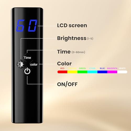 gelpal 7-1 Colors LED Facial Skin Care Mask,Red Light Mask for Face, Cordless Led Silicone Face Mask Light,Salon or Home,Black.