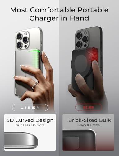 Miniatura de Power Bank LISEN Qi2 MagSafe 15W Ultra Delgado, Carga Rápida 5000mAh 5
