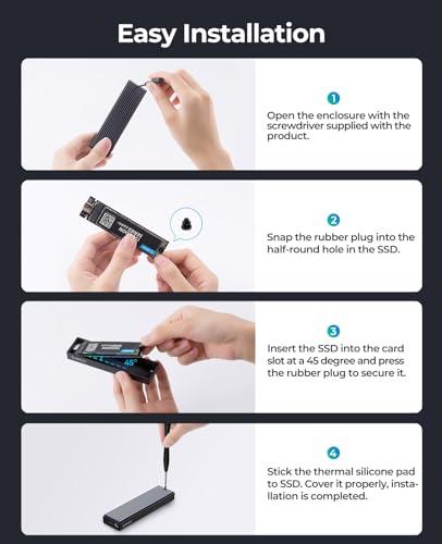 ORICO M.2 NVMe SSD Enclosure, USB 3.1 Gen 2 (10 Gbps) PCIe External Adapter NVMe Case for 2230/2242/2260/2280 M.2 SSD up to 8TB, UASP Supported - M2PV thumbnail 7