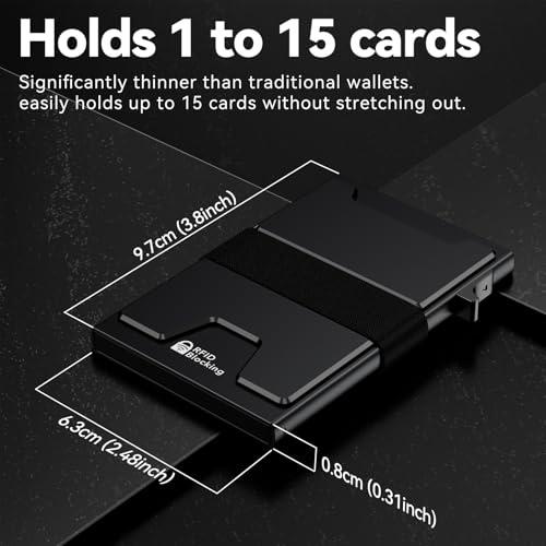 furid Smart Card Wallet for Men Slim: Minimalist Wallet For Men - RFID Blocking Pop Up Front Pocket Wallet, Metal Wallet 11 Card Holder