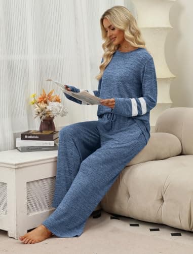 Miniatura de 2-Pc Desol Women's Long-Sleeve Lounge Pajamas Set (Various) 5