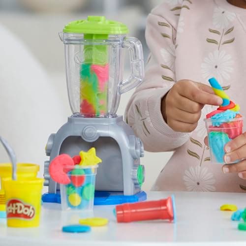Play Doh Swirlin' Smoothies Toy Blender Playset, Play Kitchen Appliances, Kids Arts and Crafts Toys for 3 Year Old Girls and Boys and Up thumbnail 6