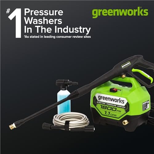 Greenworks 1800 PSI (1.1 GPM) Electric Pressure Washer PWMA Certified