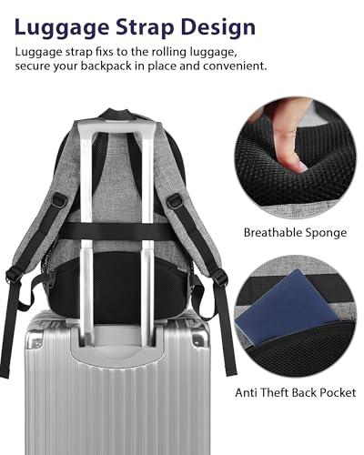 MATEIN Travel Laptop Backpack, 17 Inch Work TSA Approved Carry on Backpack, Large Computer Business Bag for Men Women with Trolley Sleeve and Anti Theft Pocket, College School Ruck thumbnail 3