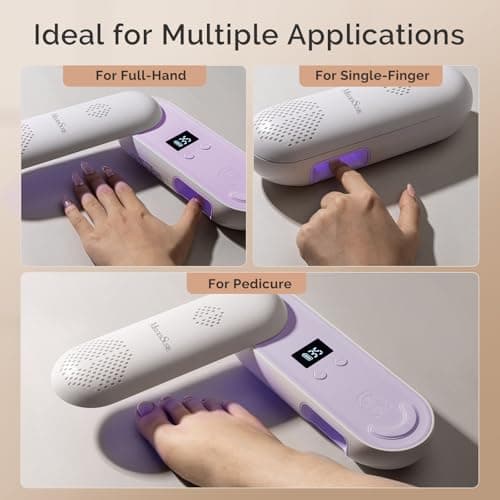 MelodySusie Compact Cordless UV Nail Lamp, P-PLUS20F with Innovative Rotatable Panel & UV Protection Design, Rechargeable UV Light Cures All Gels, Especially Rhinestone Glue & Line thumbnail 8