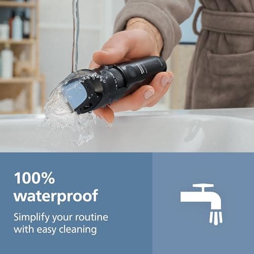 Norelco Philips 100% Waterproof Beard Trimmer 3000 Series with Self-Sharpening Blades, 40 Adjustable Beard Trimmer Length Settings & Two Lift&Trim Combs, USB Charging, BT3620/40 thumbnail 7