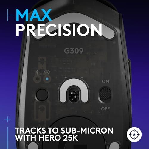 Miniatura de Logitech G309 Lightspeed Wireless Gaming Mouse, Lightweight, LIGHTFORCE Hybrid Switches, Hero 25K Sensor, 86g & 300+ hr Battery Life with AA Battery, 6 Programmable Buttons, PC & M 5