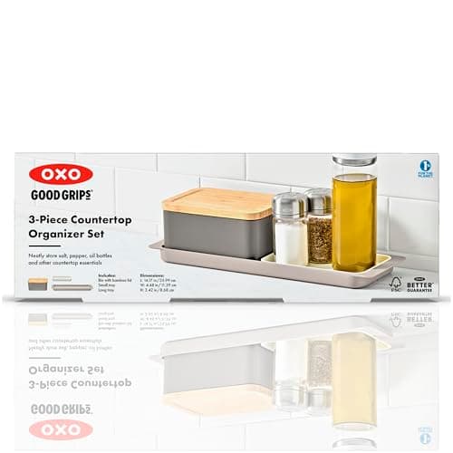 OXO 3-Piece Countertop Organizer Set, Kitchen Countertop Organizer thumbnail 6