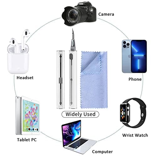Airpod Cleaner Kit, Earbud Cleaning Kit for Airpods Pro 1 2 3,Multi-Function Cleaning Pen with Soft Brush Flocking Sponge, Suitable for Bluetooth Headset, Charging Box, Mobile Phon thumbnail 6