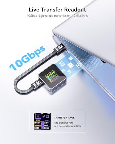 DockCase Pocket M.2 2230 NVMe SSD Enclosure,Support 3s PLP Prevents Write Data Loss,USB 3.2 Gen 2 Type-C (10 Gbps), fits NVMe PCIe, Exclusive to Size 2230,Support M-Key B+M Key UAS