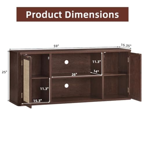 Miniatura de Mueble para TV de Ratán LEYAOYAO para Sala - Nogal 2