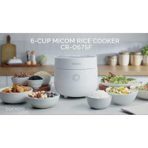 CUCKOO Micom Fuzzy Logic Rice Cooker, 6-Cup Cooked, White, CR-0375FW thumbnail 2