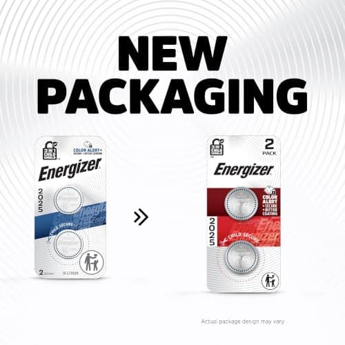 Energizer 2025 Batteries (4 Pack), 3V Lithium Coin Lithium Batteries with 3-in-1 Child Shield