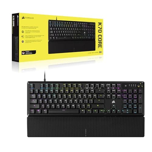 Miniatura de Teclado Gamer Mecánico CORSAIR K70 CORE RGB Negro con Reposamuñecas – Switches Lineales MLX Red Pre-Lubricados, Teclas ABS Doble Inyección, Amortiguación de Sonido y Dial Multimedia 9
