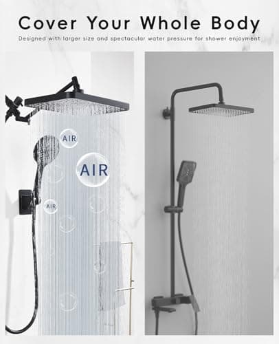 Rain Shower Head Starry Sky 12.2" High Pressure with Handheld Spray Combo thumbnail 2