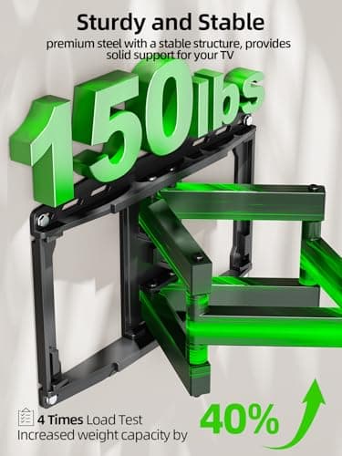 USX MOUNT Full Motion TV Wall Mount for 42-97 Inch TVs up to 150lbs, Swivel and Tilt Wall Mount TV Barcket with Extension, Max VESA 600x400mm & 16" Wood Studs，Fit Most 75 85 86 90  thumbnail 5