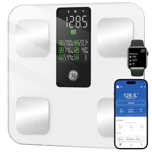 GE Smart Scale for Body Fat with BMI Muscle Mass, 5.3-inch Handle Display