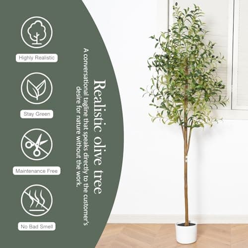 Miniatura de Olivo Artificial Sillaff de 6 Pies con Maceta y Frutos para Interiores 3