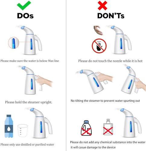 OGHom Steamer for Clothes, Handheld Clothing Steamer for Garment, 240ml Big Capacity 700W Portable Travel Steam Iron (Blue)