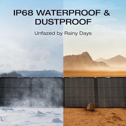 EF ECOFLOW 220 Watt Portable Solar Panel, 25% High Conversion Efficiency N-Type Solar Cell, NextGen Foldable Solar Panel with Adjustable Kickstand, IP68 Waterproof for Camping RV O thumbnail 5