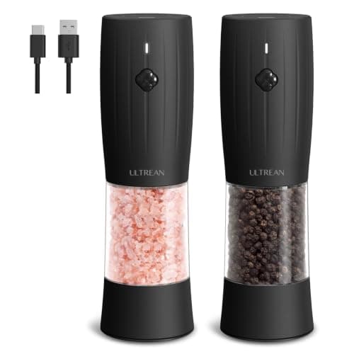 Set de Molinos Eléctricos Ultrean para Sal y Pimienta, Recargables USB-C