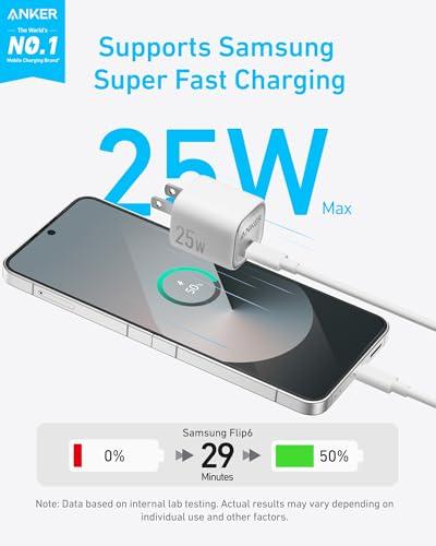 Cargador Anker USB C de 25W Compacto y Plegable con Carga Rápida PPS