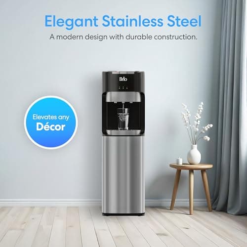 Miniatura de Dispensador de Agua Brio Carga Inferior - 3 Temperaturas, Seguro Niños, Acero Inoxidable 7