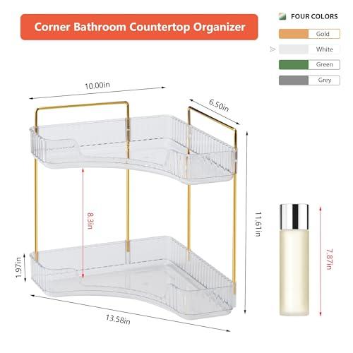 Organizador Esquinero de Baño Weidace de 2 Niveles, Blanco