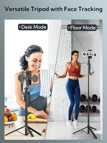 Tripie USKEYVISION con Seguimiento Facial Automático 360°, Luz y Control Remoto