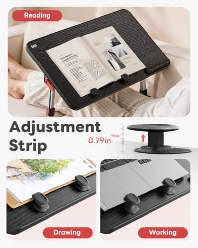 Laptop Desk Table, SAIJI Adjustable Laptop Stand, Portable Lap Desks thumbnail 2