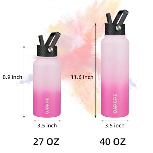 Termo Aislado BJPKPK 40oz Acero Inoxidable con 3 Tapas y Diseño Sakura