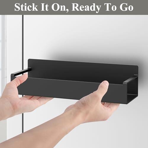 HuggieGems 4 Pack Magnetic Spice Rack Organizer for Refrigerator and Oven, Black Fridge Organizers and Storage for Kitchen thumbnail 5