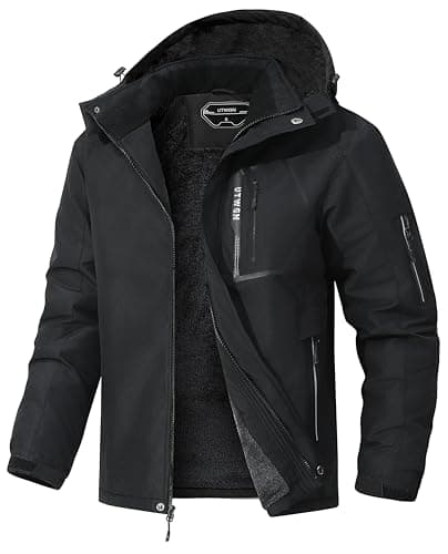 UTWGN Men's Ski Jacket Winter Warm Snow Coat Waterproof Windbreaker Hooded Work Outerwear Snowboarding Jackets