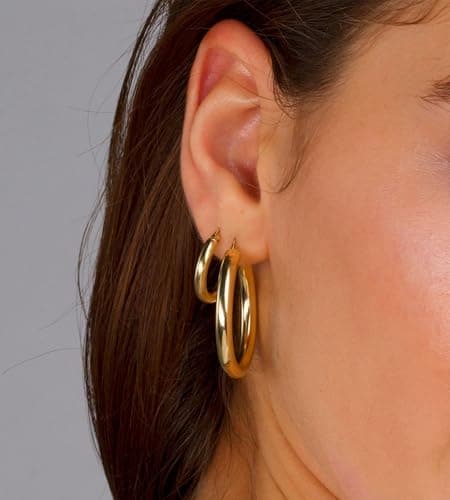 Gold Hoop Earrings Set for Women, 18 Pairs Chunky Statement & Huggie Hoops thumbnail 4
