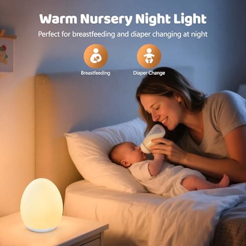 MediAcous Night Light for Kids, 7 Colors Changing Egg Light for Nursery thumbnail 4