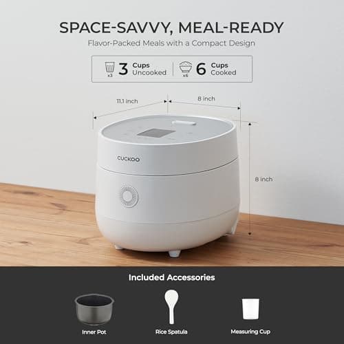 CUCKOO Micom Fuzzy Logic Rice Cooker, 6-Cup Cooked, White, CR-0375FW thumbnail 4