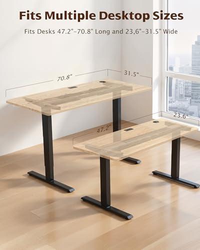 TOPSKY Dual Motor Electric Adjustable Standing for up to 70.8”x31.5” Table Tops, 225 lbs Weight Capacity, Computer Desk for Home and Office (Black Frame only)