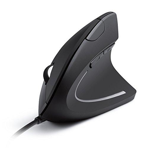 Anker USB Wired Vertical Mouse, Ergonomic Design Mouse for Computer and Laptop, 5 Buttons, 1000/1600 DPI, Optical Technology, USB Corded - Black