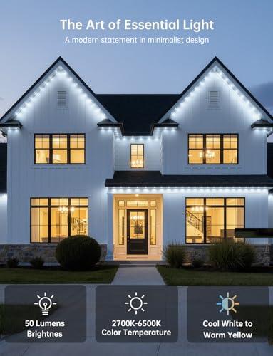 Miniatura de Luces Exteriores Permanentes Inteligentes RGB de 200 Pies, Control App/Remoto, Música, IP65 6