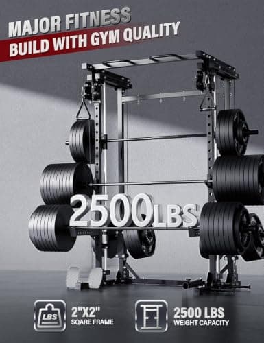 Major Fitness Drone3 Smith Machine, All-in-One Home Gym Power Rack with Cable Crossover, Pull-Up Bars, T-Bar & Squat Station, Heavy-Duty Full-Body Workout for Strength Training (D3 thumbnail 2