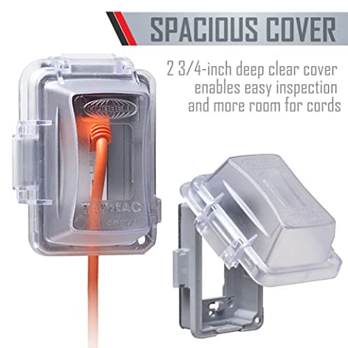 TayMac MM420C 1-Gang Nonmetallic Extra Duty Weatherproof In-Use Horizontal/Vertical 16-in-1 Standard Cover, 2.75 in, Clear thumbnail 6