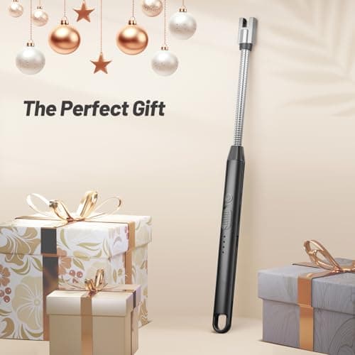 VEHHE Electric Lighter with 360° Flexible Neck, Flameless Windproof Long Candle Lighter with Led Battery Display, USB C Rechargeable with Hanging Hook for Gifts BBQ Fireworks (Blac thumbnail 8