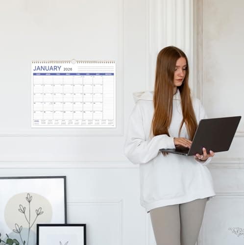 2026 Calendar - 2026 Wall Calendar from Jan. 2026 to Dec. 2026, 12 Month Calendars 2026 with Large Ruled Blocks and Julian Dates, 11.5''x14.5''
