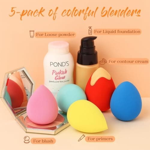 Miniatura de Set de 5 Esponjas BEAKEY para Maquillaje y Base 7