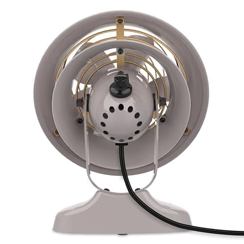 Vornado VFAN™ Mini Classic Vintage Metal Desk Fan, 2-Speed, Adjustable Tilt, Personal Air Circulator for Bedroom, Office, Dorm Room, Portable Quiet, Driftwood