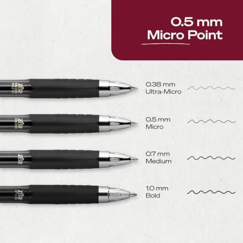 (S&S) uniball™ 207 Gel Pens, Black Ink, 0.5mm Micro Point, Retractable, 5 Count thumbnail 5